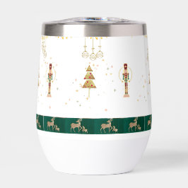 クリスマスツリー、雪、鹿の包装紙