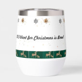 クリスマスツリー、雪、鹿の包装紙 (背面)