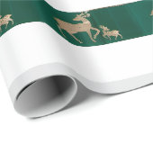 クリスマスツリー、雪、鹿の包装紙 ラッピングペーパー (ロールコーナー)