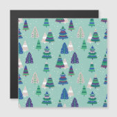 クリスマスツリー、青い背景 (正面/裏面)