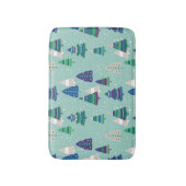 クリスマスツリー、青い背景 バスマット (正面縦)