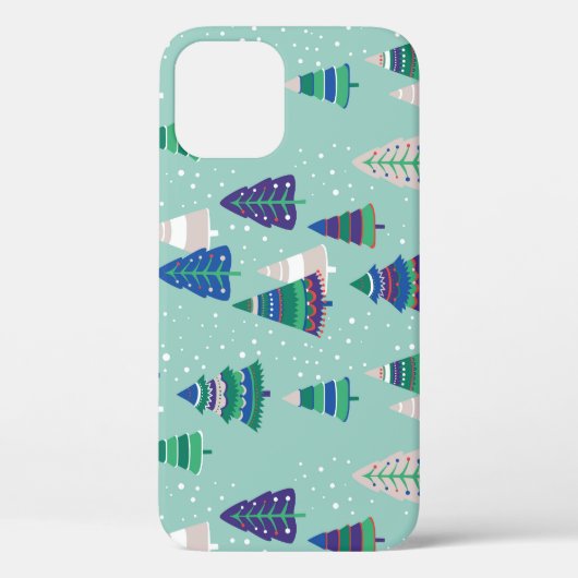 クリスマスツリー、青い背景 Case-Mate iPhoneケース (裏面)