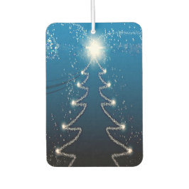 クリスマスツリー 青空 光る星 シンプル エレガント カーエアーフレッシュナー
