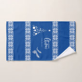 クリスマスツリー。青 バスタオルセット (ハンドタオル)