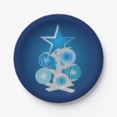 クリスマスツリー（青） ペーパープレート (正面)