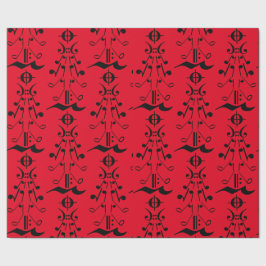 クリスマスツリー – 音楽ノートとシンボル ラッピングペーパー