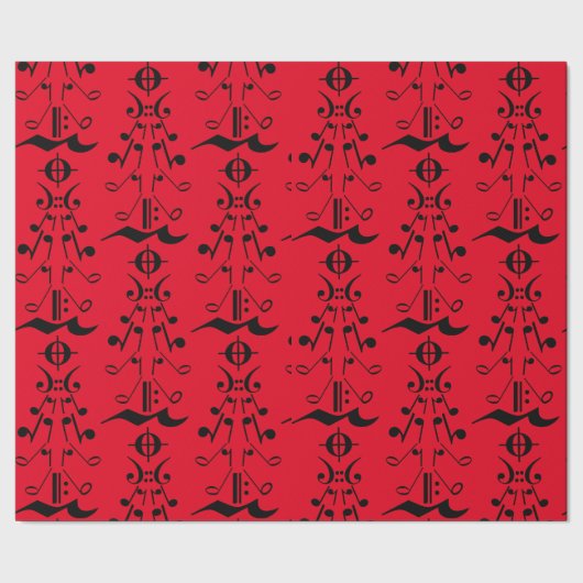 クリスマスツリー – 音楽ノートとシンボル ラッピングペーパー (シーム)