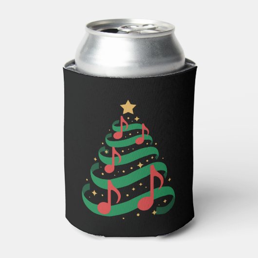 クリスマスツリー 音符 星 クリスマスのメロディー 缶クーラー (缶正面)