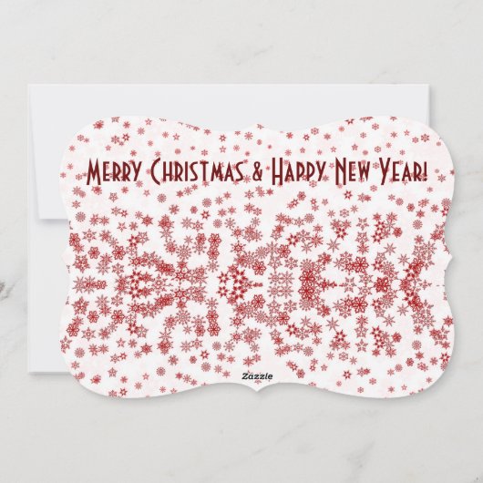 クリスマスツリー 鹿の雪の結晶 家族 カスタム シーズンカード (裏面)