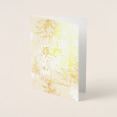 クリスマスツリー 鹿 雪の結晶 箔カード (正面)