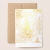 クリスマスツリー 鹿 雪の結晶 箔カード (裏面封筒付き)