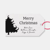 クリスマスツリー 黒と白のギフトタグ ギフトタグ (正面(横))