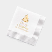 クリスマスツリー#1ホリディグリーティングファミリー名 箔ナプキン (左)