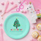 クリスマスツリー「All Is Bright」クリスマスパーティー ペーパープレート (パーティー)
