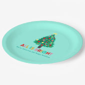 クリスマスツリー「All Is Bright」クリスマスパーティー ペーパープレート (アングル)