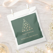 クリスマスツリー Feliz Navidad y Prospero Año Nuevo フェイバーバッグ (クリップ留めされた状態)