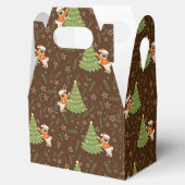 クリスマスツリー&pugドッグパターカスタムンの背景 フェイバーボックス (オープン)