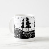 クリスマスツリー(&W) コーヒーマグカップ (正面左)