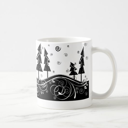 クリスマスツリー(&W) コーヒーマグカップ (右)
