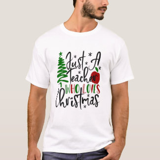 クリスマスツリーAppleちょうどChriを愛する先生 Tシャツ