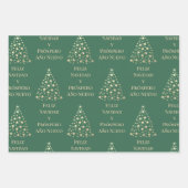 クリスマスツリーFeliz Navidad y Prospero Anuevo ラッピングペーパーシート (正面3)