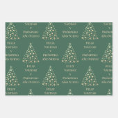 クリスマスツリーFeliz Navidad y Prospero Anuevo ラッピングペーパーシート (正面3)