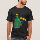 クリスマスツリーFrehliche Weihnachenサイン Tシャツ (正面)