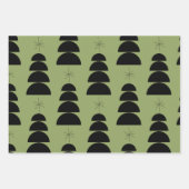 クリスマスツリーGIftsとファララレッドグリーンベージュ ラッピングペーパーシート (正面)