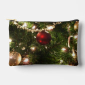 クリスマスツリーIホリデーかわいらしグリーンと赤 アクセサリーポーチ (正面)