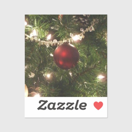 クリスマスツリーIホリデーかわいらしグリーンと赤 シール (シート)