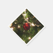 クリスマスツリーIホリデーかわいらしグリーンと赤 スタンダードカクテルナプキン (角)