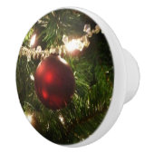 クリスマスツリーIホリデーかわいらしグリーンと赤 セラミックノブ (右)