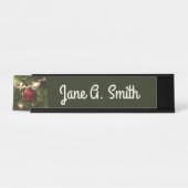 クリスマスツリーIホリデーかわいらしグリーンと赤 デスクネームプレート (正面)