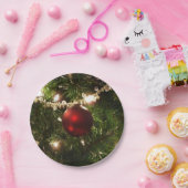 クリスマスツリーIホリデーかわいらしグリーンと赤 ペーパープレート (パーティー)