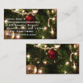 クリスマスツリーIホリデーかわいらしグリーンと赤 名刺 (正面/裏面)