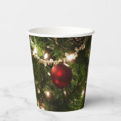 クリスマスツリーIホリデーかわいらしグリーンと赤 紙コップ (裏面)