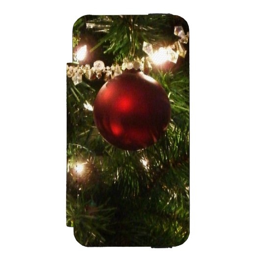 クリスマスツリーIホリデーかわいらしグリーンと赤 INCIPIO iPhoneウォレットケース (フォリオ 正面)