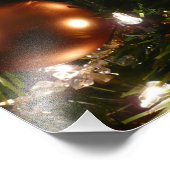 クリスマスツリーIIホリデーレッドと金ゴールド フォトプリント            (角)