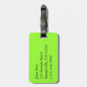 クリスマスツリーIIホリデーレッドと金ゴールド ラゲッジタグ (裏面縦)