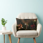 クリスマスツリーIIホリデーレッドと金ゴールド ランバークッション (椅子)