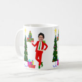 クリスマスツリーjustin trudeau コーヒーマグカップ (正面左)
