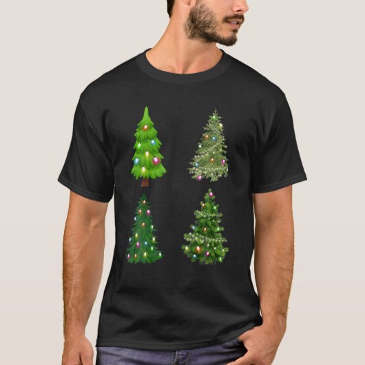 クリスマスツリーLEDライトパインツリークリスマスライト Tシャツ (正面)