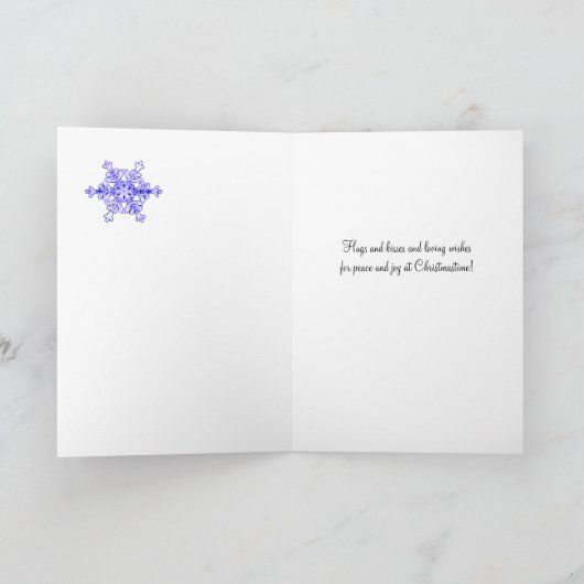 クリスマスツリーO Tannenbaumの雪片お母さん及びパパ シーズンカード (内部)