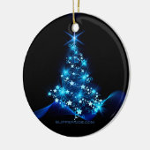 クリスマスツリーSlipperyJoeスターのラきらめくイト セラミックオーナメント (左)