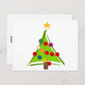 クリスマスツリーTシャツとギフト シーズンカード (正面/裏面)