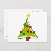 クリスマスツリーTシャツとギフト シーズンポストカード (正面/裏面)