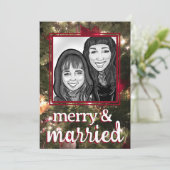 クリスマスツリーTwinkle Lights家族の結婚写真 招待状 (スタンド正面)