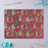 クリスマスツリーw金ゴールドトゥインクルスターバーガンディーレッド 薄葉紙 (クラフト)