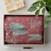 クリスマスツリーw金ゴールドトゥインクルスターバーガンディーレッド 薄葉紙 (ギフト)