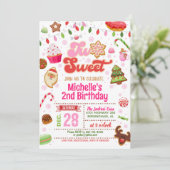 クリスマスツースウィート誕生日招待状 – 女の子 招待状 (スタンド正面)